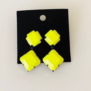 H&M teardrop Neon Yellow Green Earrings
